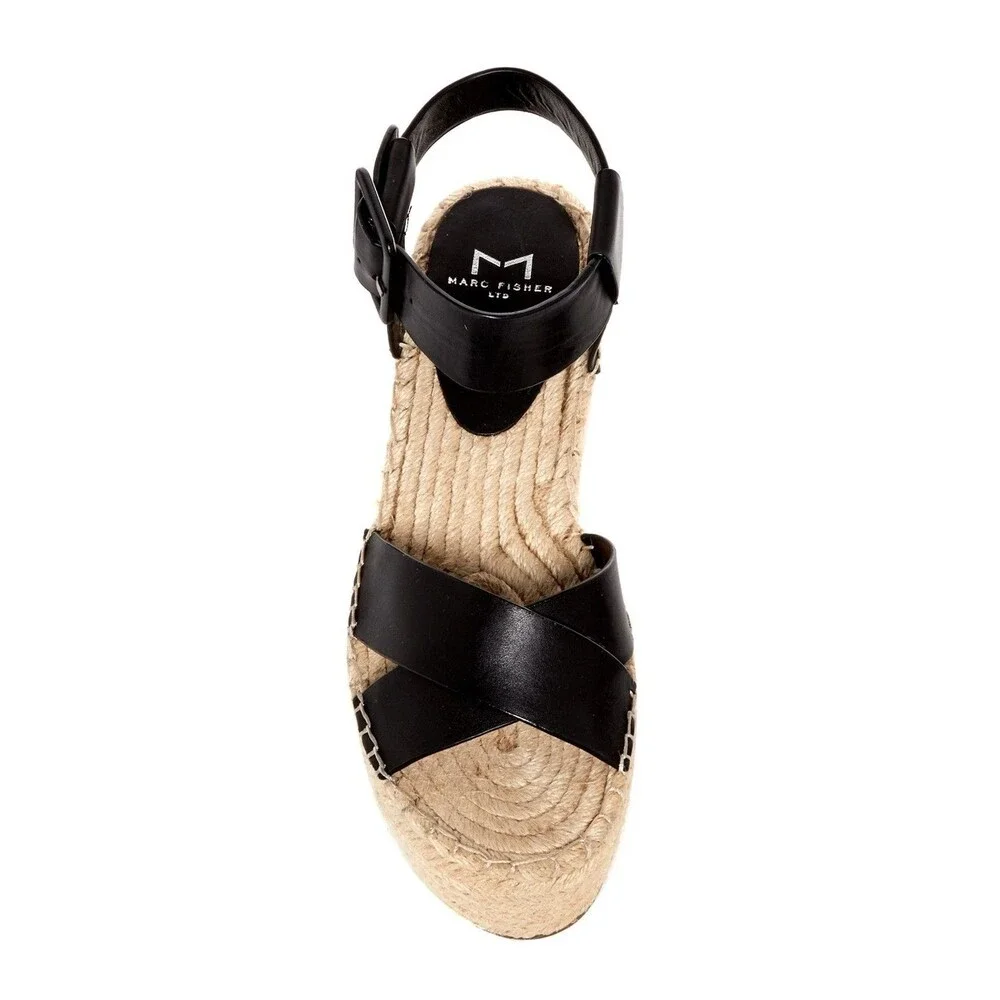 NWOB Marc Fisher Randall Platform Wedge Leather Sandal